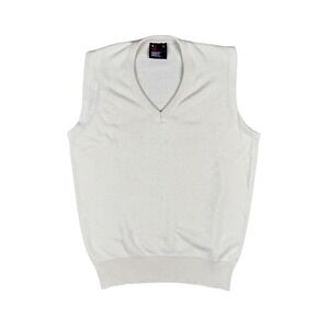 Vintage Robert Bruce Sweater Vest Men's M Natural V-Neck 100% Orlon Acrylic USA